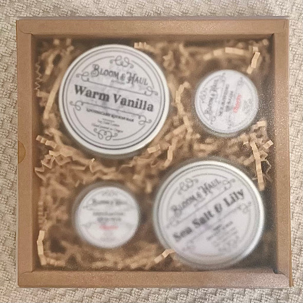 Bloom & Haul Deluxe Care Box | Lotion Bar, Mini Scrub, Lip Duo