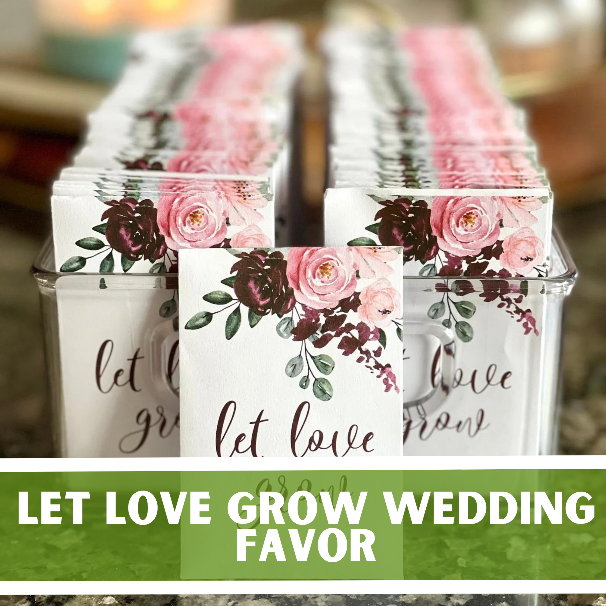 flower seeds wedding favor Let Love Grow Wedding Favor - 1500 Seed Flower